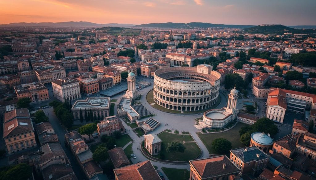 The Colosseum and the Roman Forum, Rome, Italy