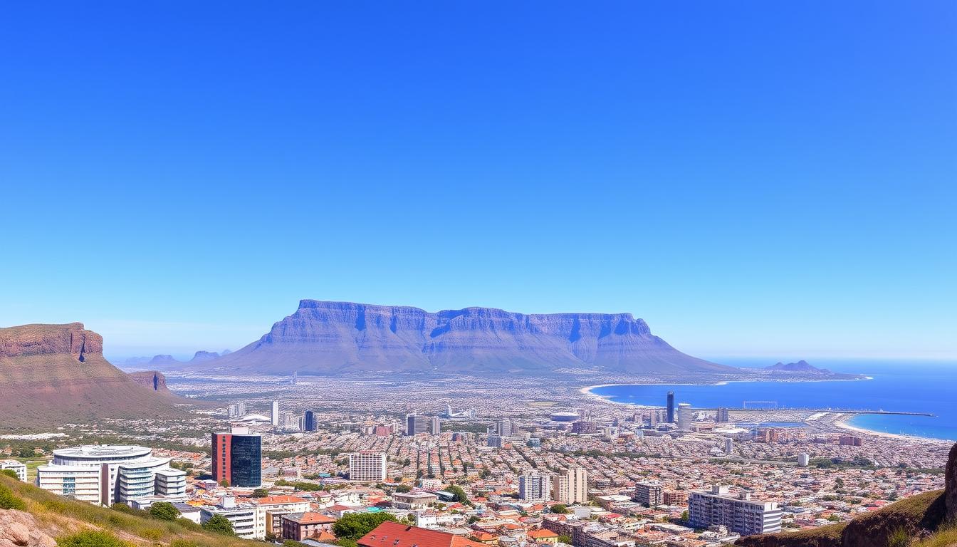 Cape Town with Table Mountain in the background - one of the best places to visit in South Africa