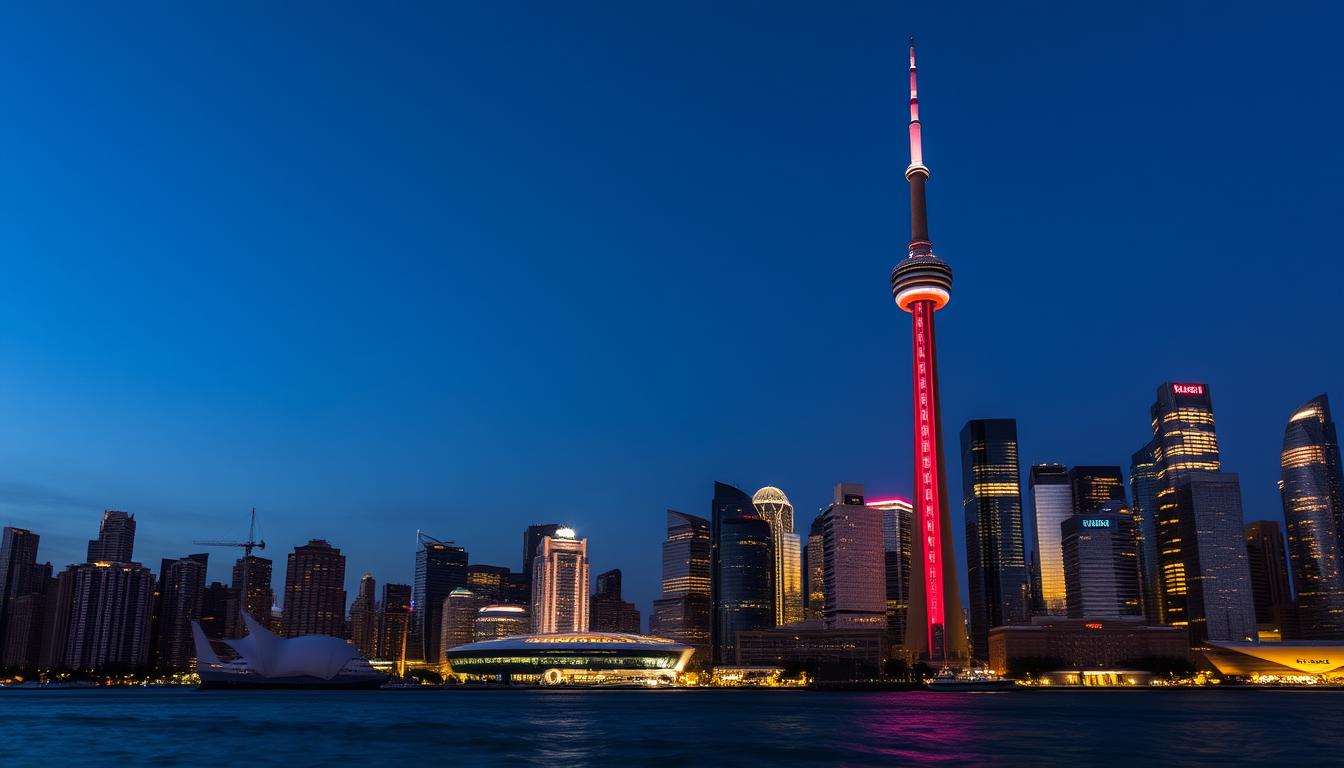 Toronto skyline featuring the CN Tower, one of the best places to visit in Canada