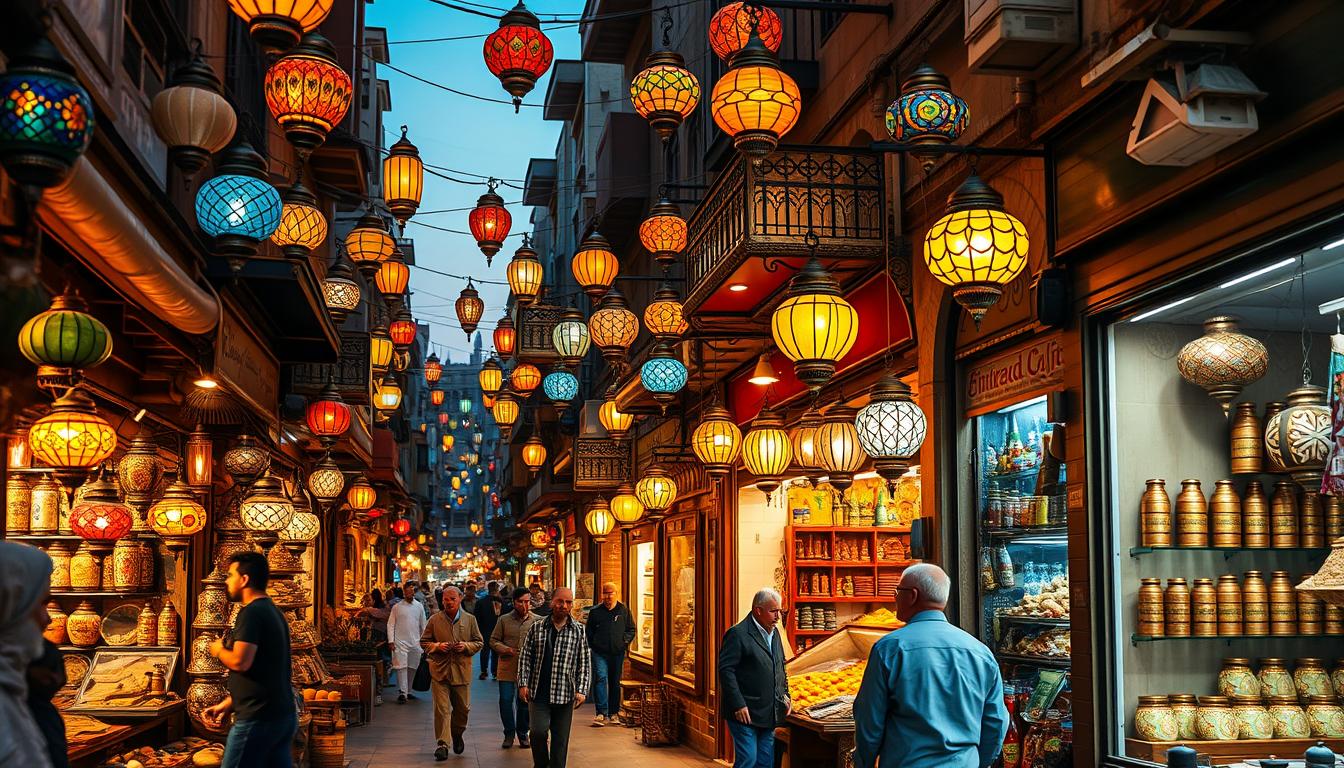 Khan el-Khalili bazaar in Islamic Cairo with traditional lanterns, one of the best places to visit in Egypt
