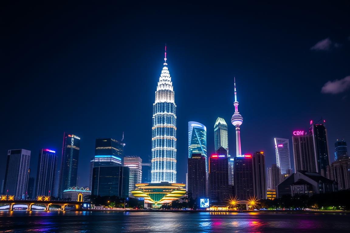 Kuala Lumpur skyline with Petronas Twin Towers - one of the best places to visit in Malaysia