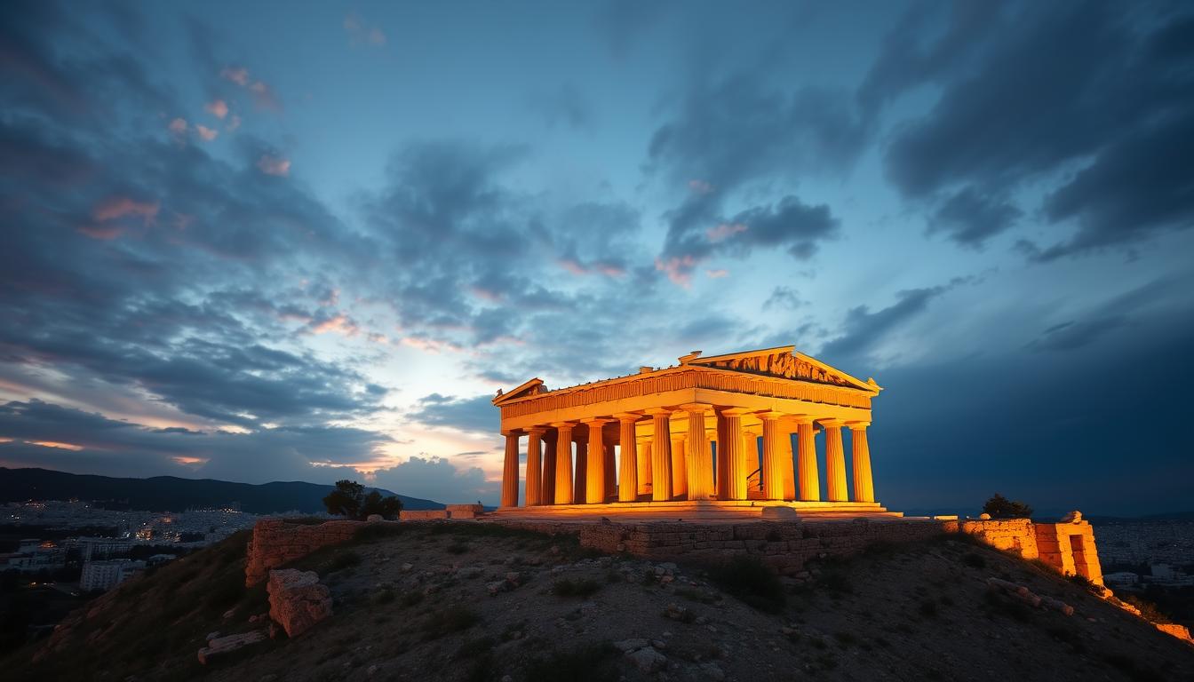 The Acropolis of Athens with the Parthenon temple at sunset - Best Places to visit in Greece